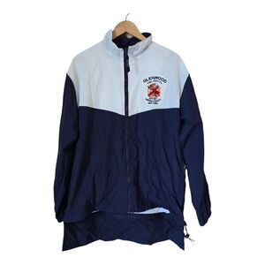 Game Sportswear Glenwood H&L Co Fire Dept Windbreaker Jacket Navy White Medium